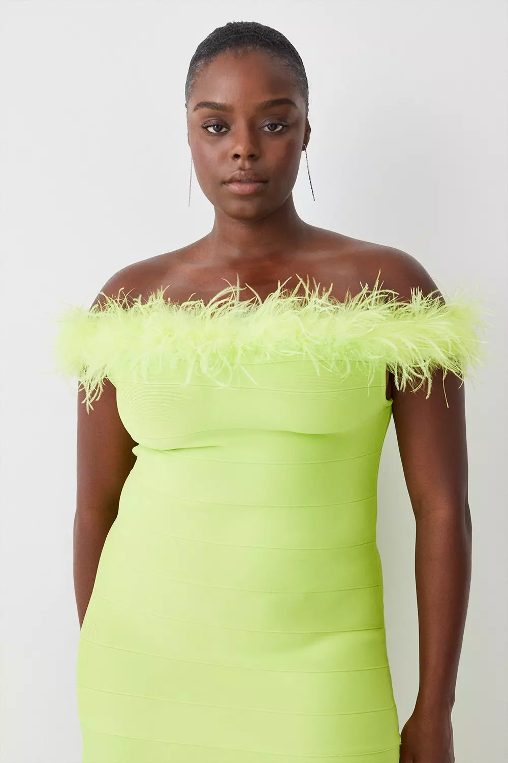 Lime green bardot clearance dress