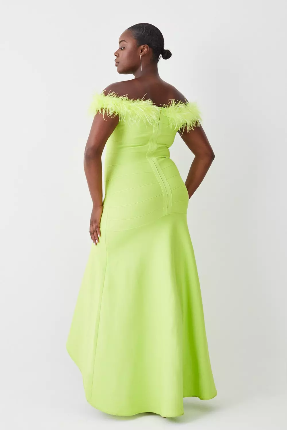 Feather hotsell gown dress