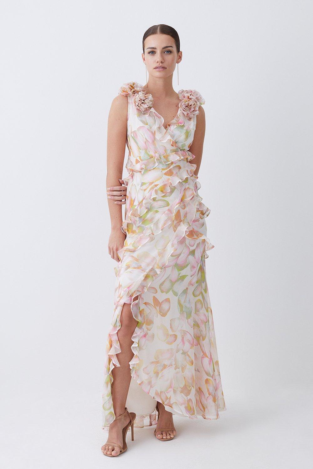 Karen millen 2025 ruffled floral dress