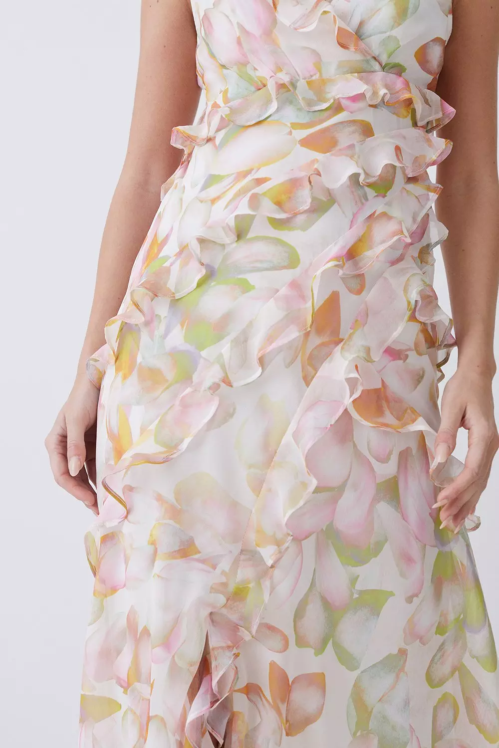 Karen millen store ruffled floral dress