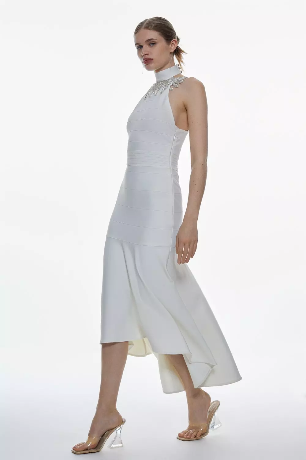 Karen millen white 2025 halter neck dress