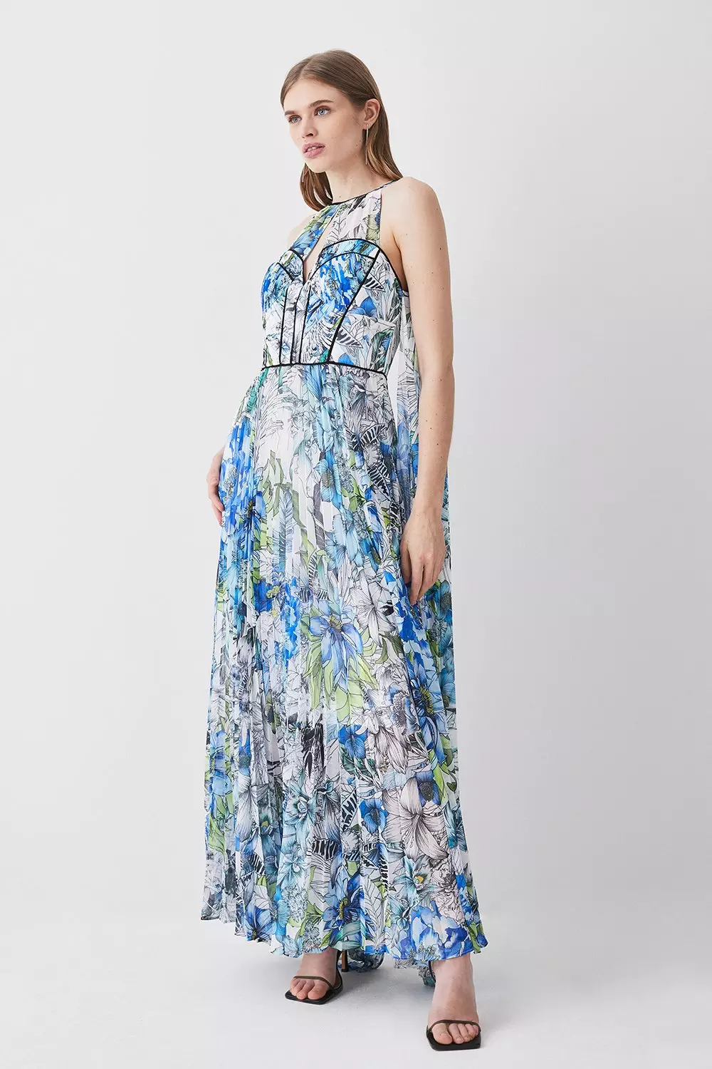 Karen millen 2024 blue maxi dress