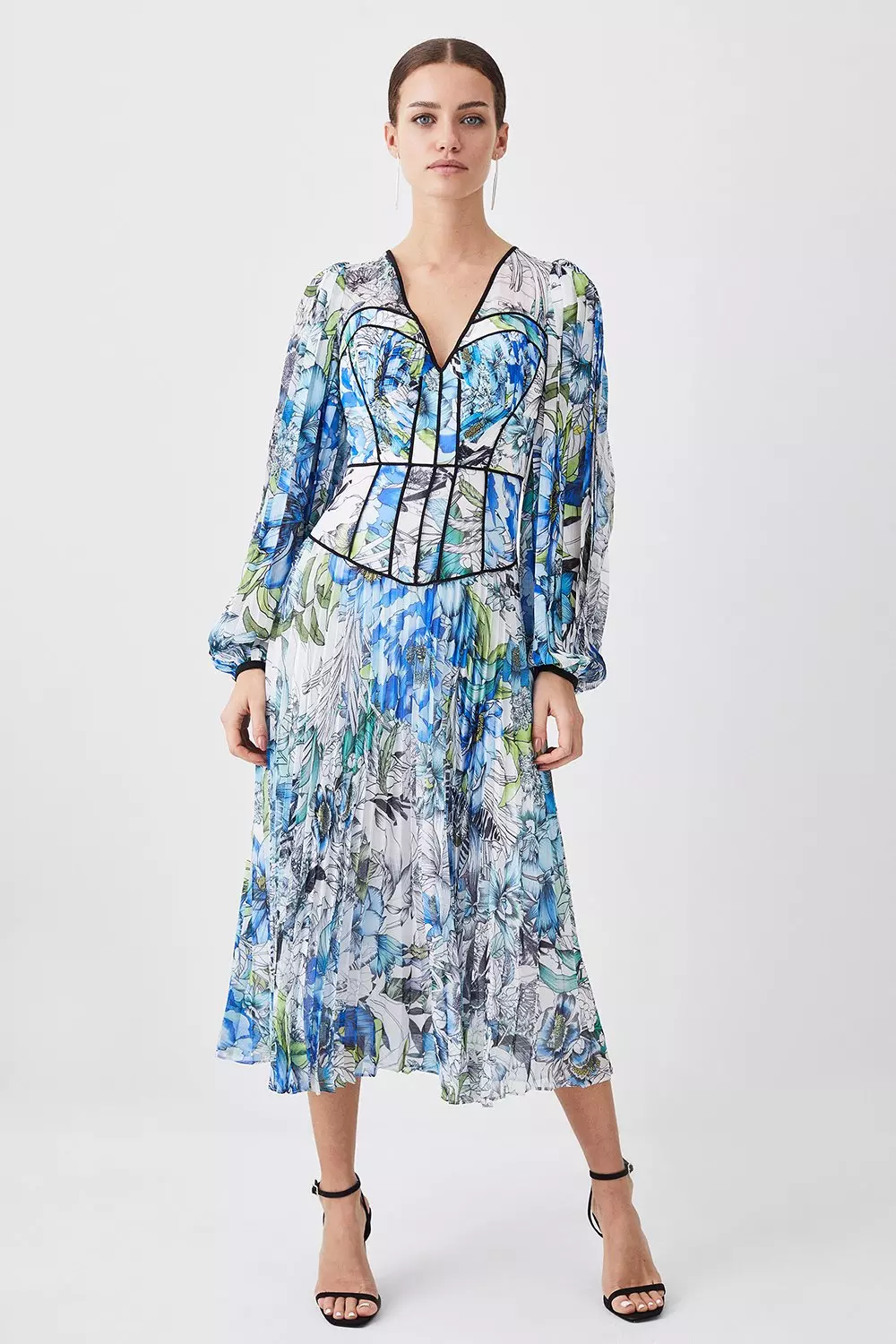 Floral pleated dress karen clearance millen