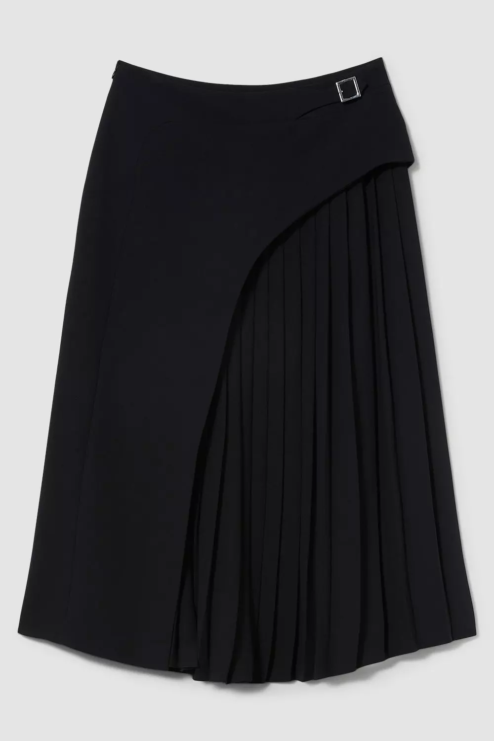 Buy Black Buckle-waisted A-line Pleated Skirt for Women Online in India