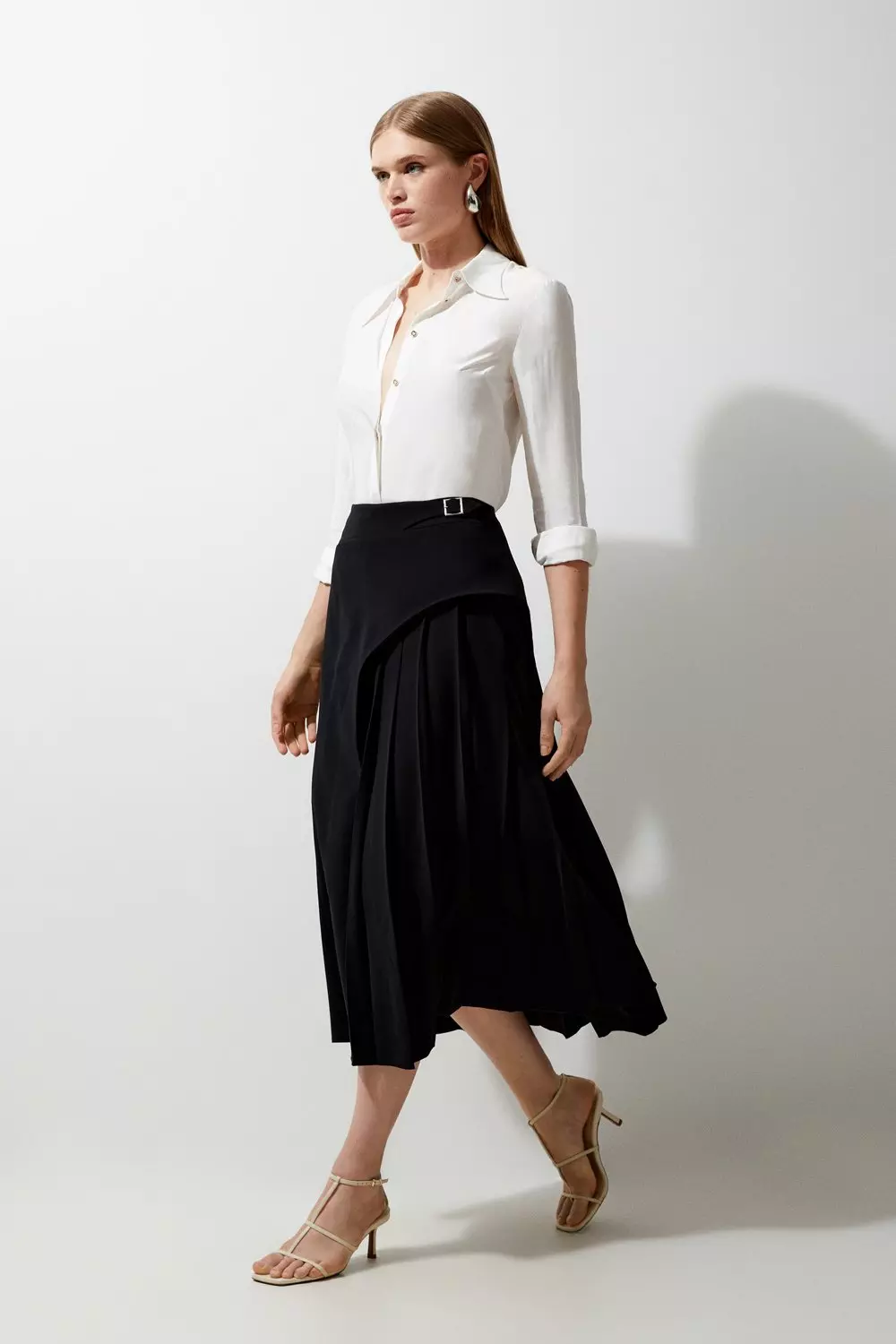 Pleated Skirts, Black, White & Midi Pleated Skirts