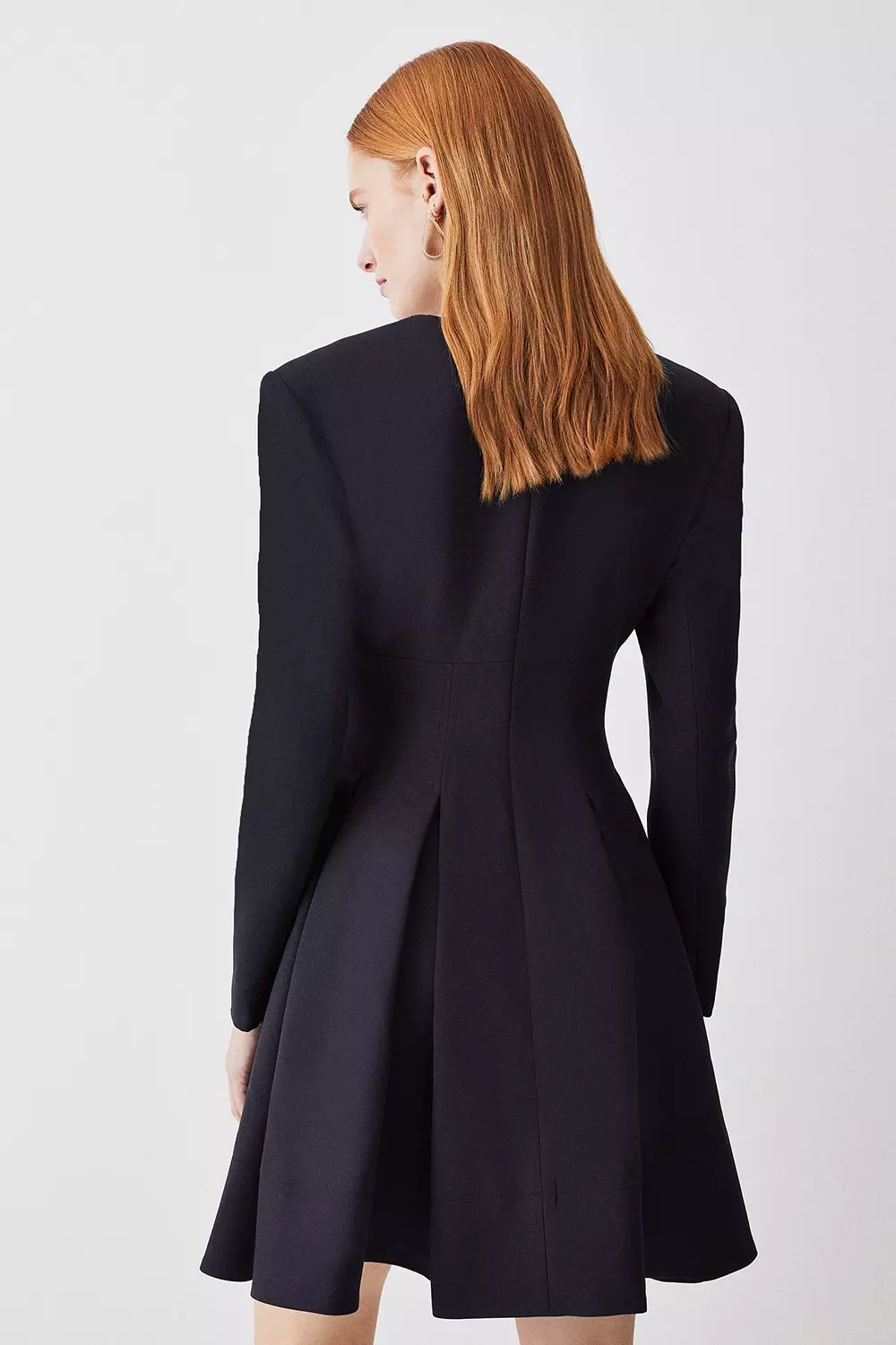 Tailored Long Sleeve Pleated Full Skirt Mini Dress Karen Millen