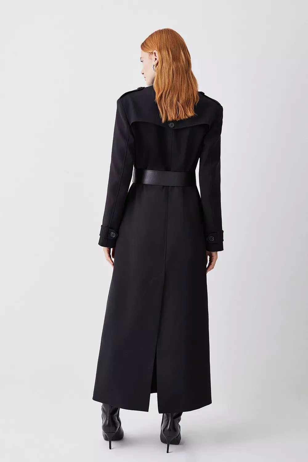 Belted double breasted on sale coat