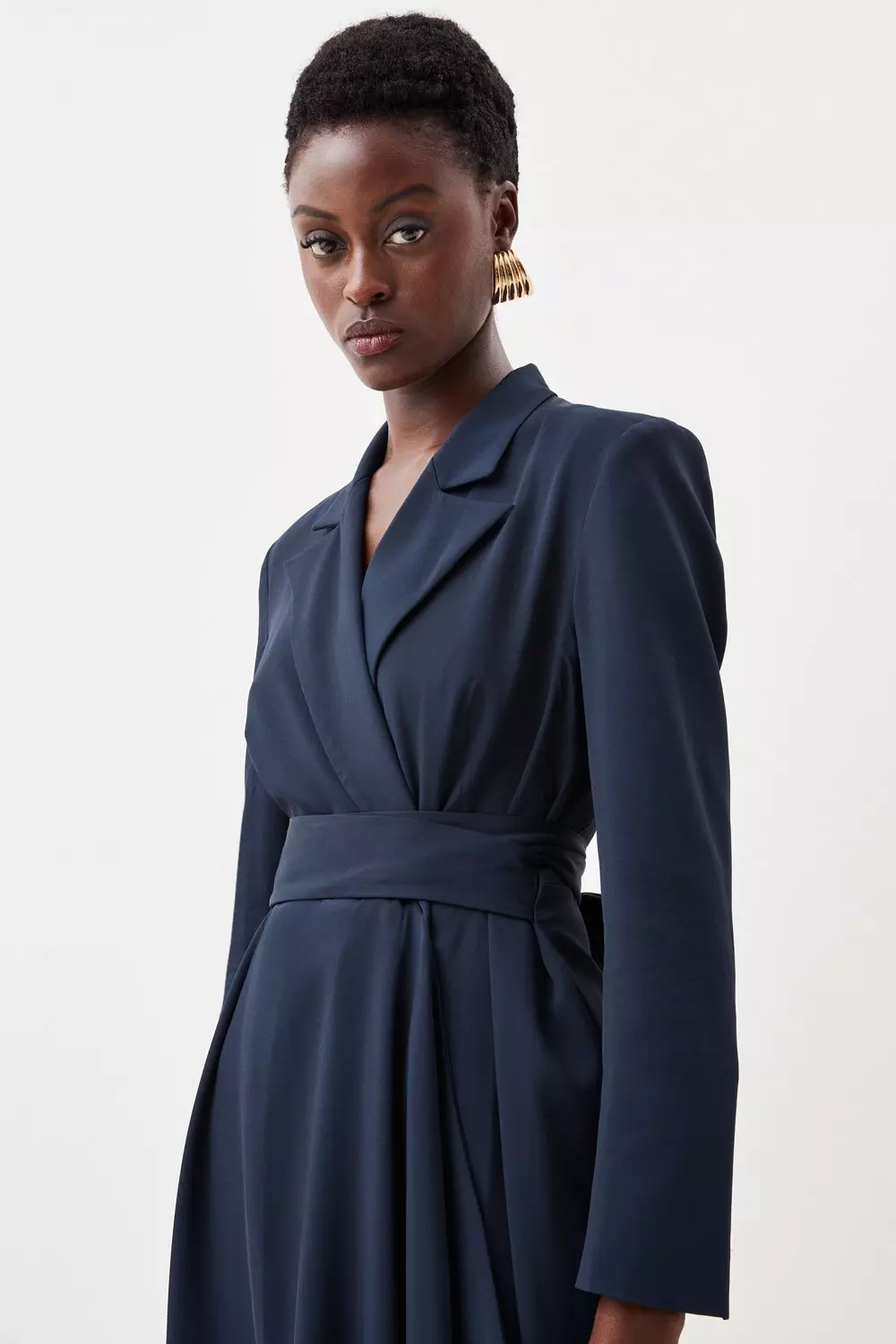 Bell sleeve hotsell navy dress