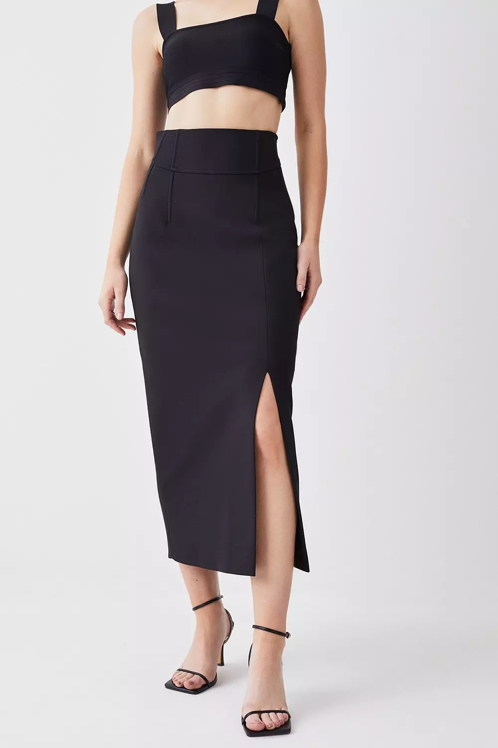 Karen millen black 2025 high waisted skirt