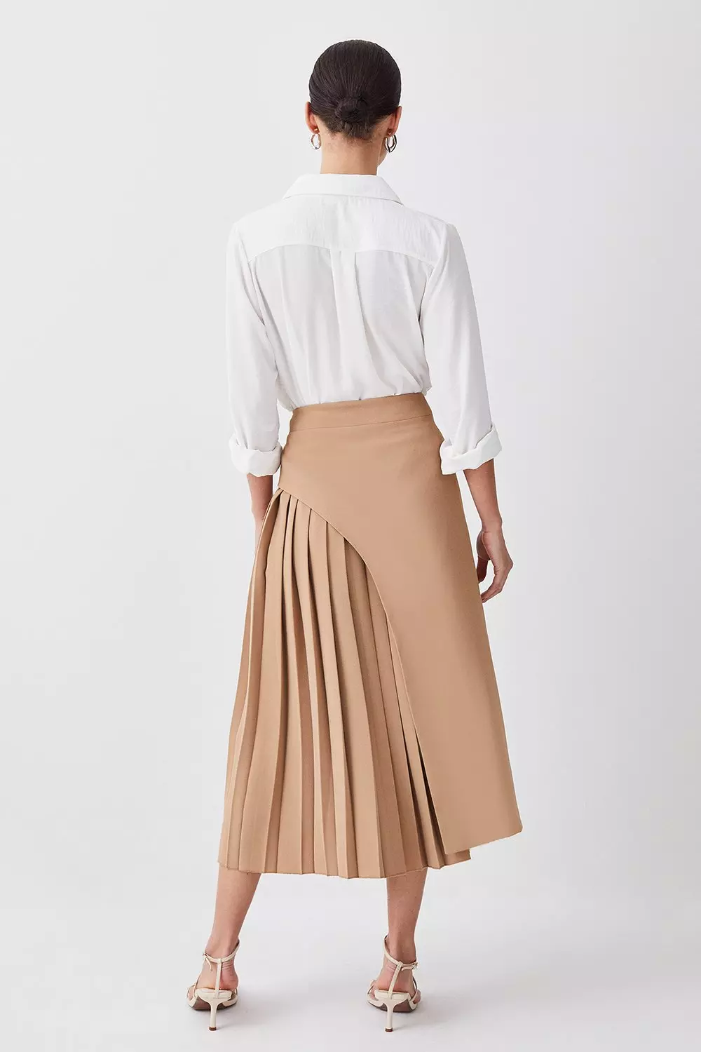 Midi Box Pleated Skirt - Buckle