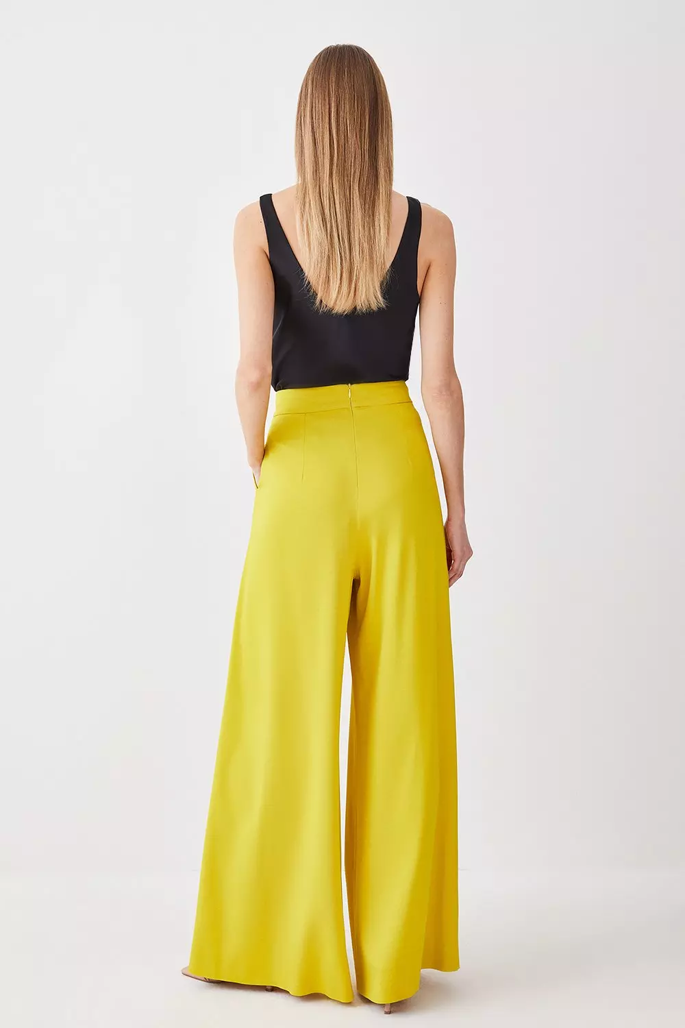 Zara yellow best sale palazzo trousers