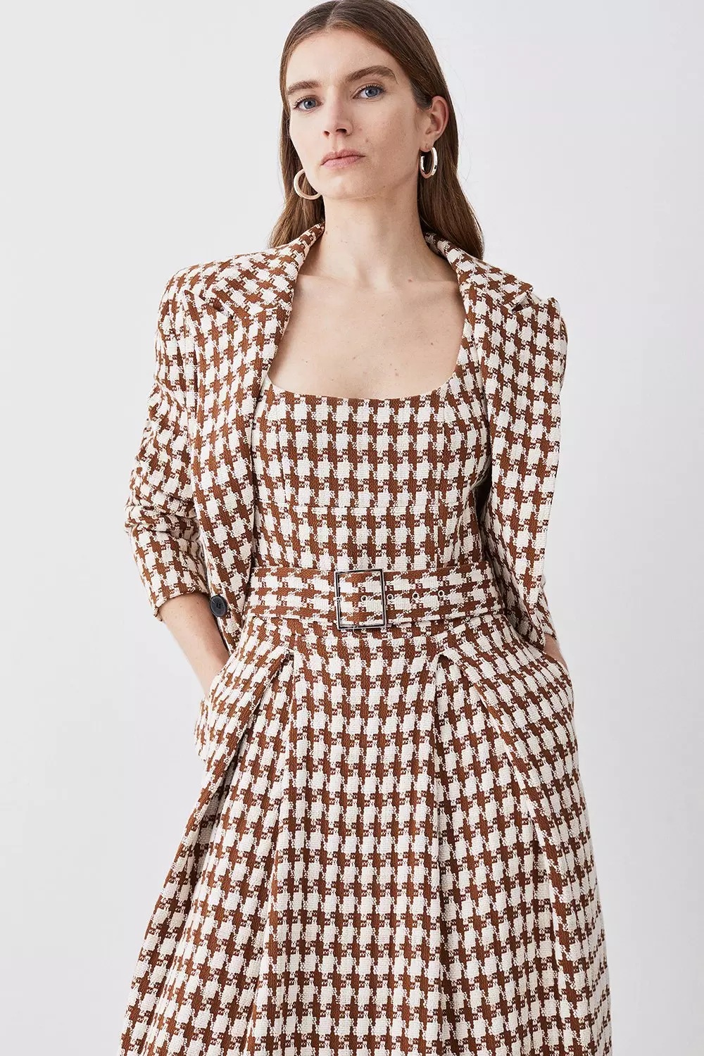 Tweed midi sale dress