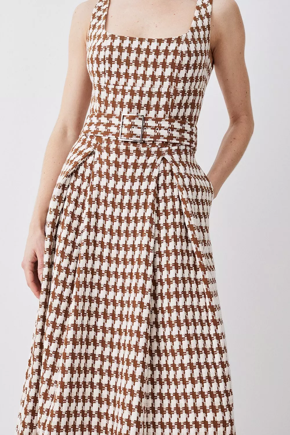 Karen millen 2025 checked skirt dress