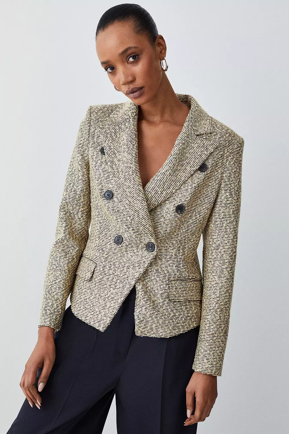 Petite Tailored Button Military Blazer | Karen Millen