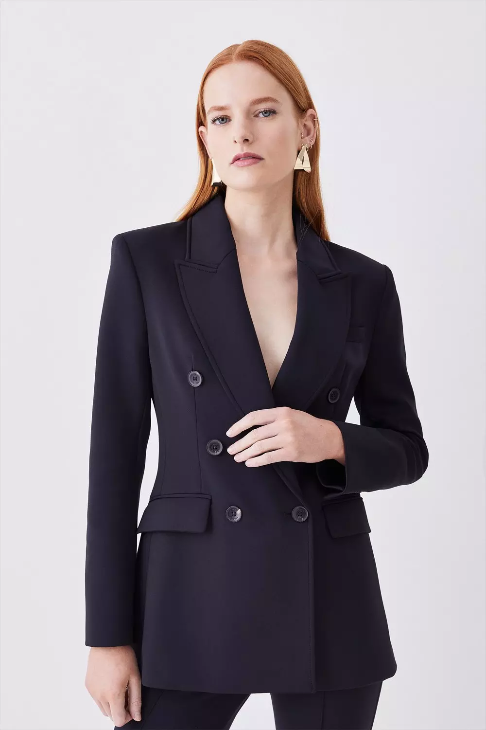 Double breasted hot sale jersey blazer