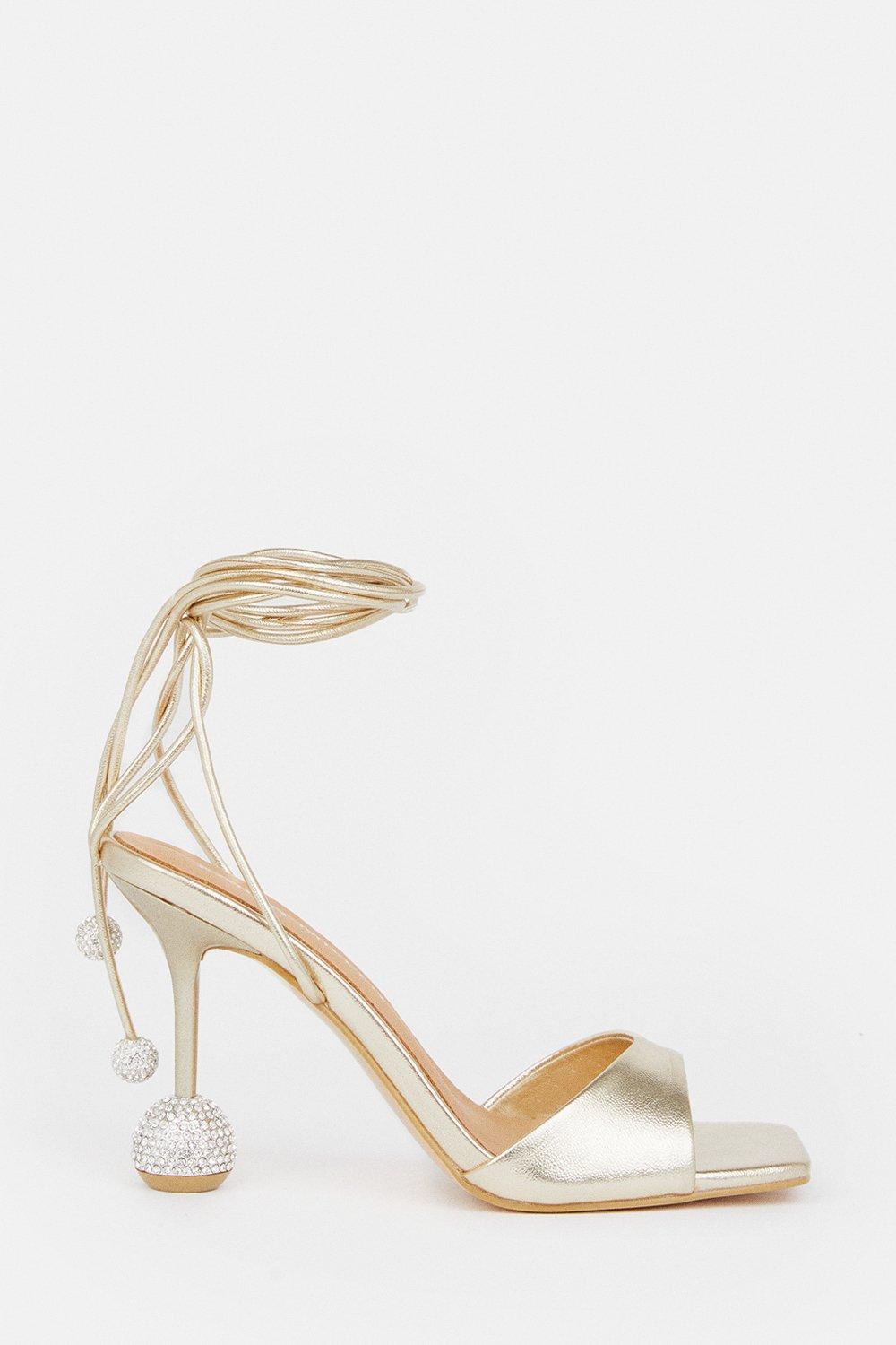 ALDO Paisley Court Heels With Gold Heel in White | Lyst UK