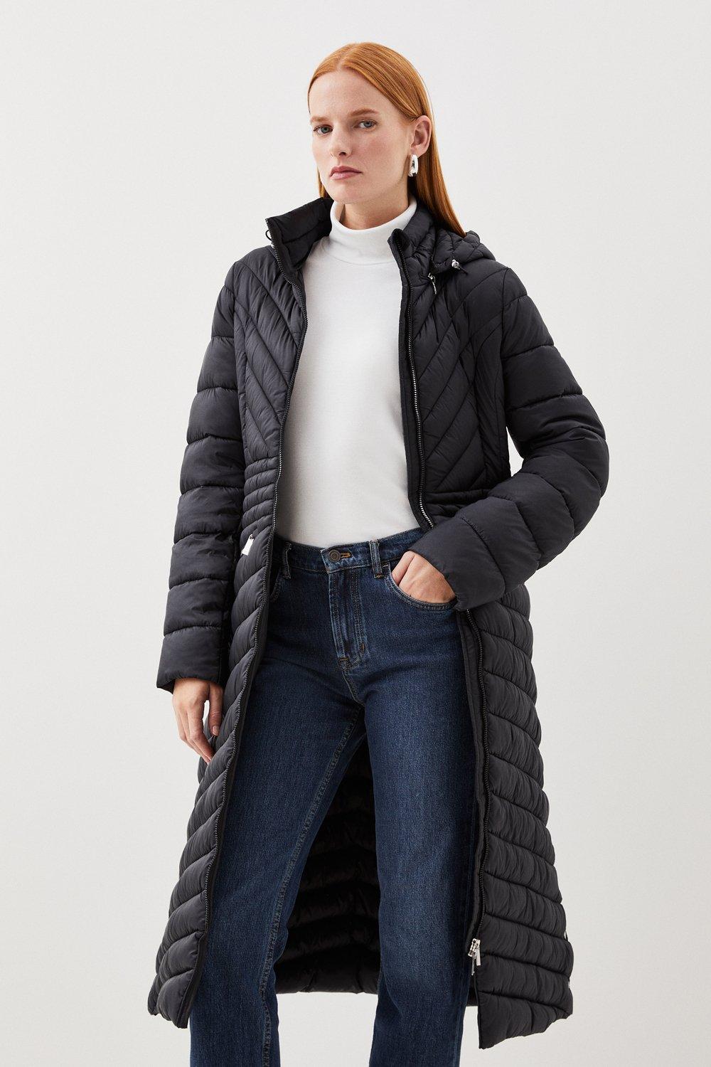 Knee length best sale quilted coat