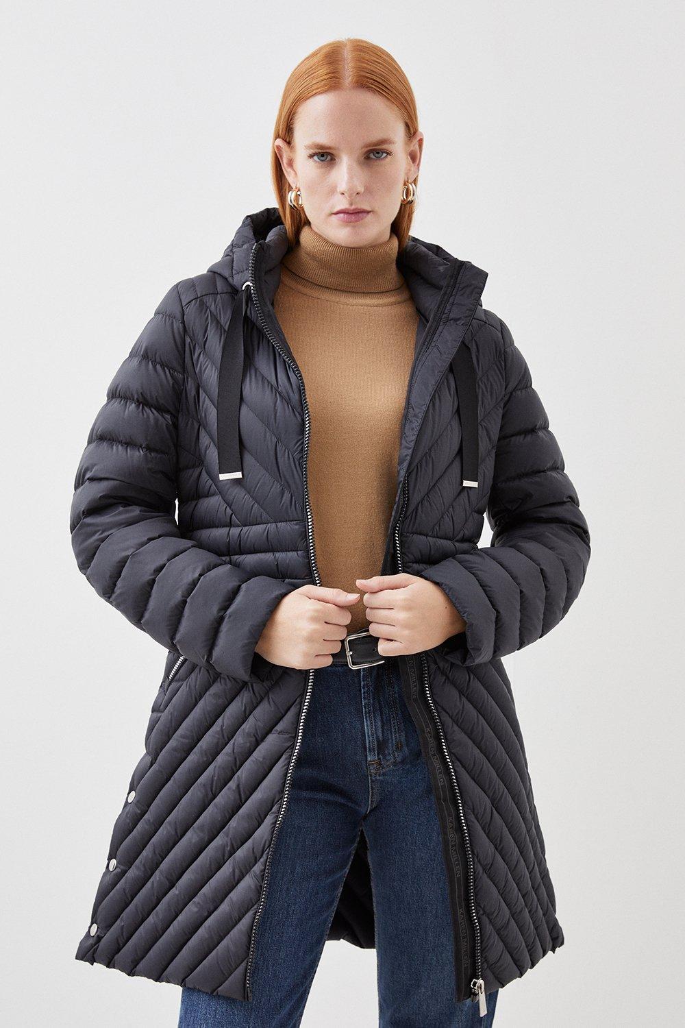 Karen millen outlet shiny puffer coat