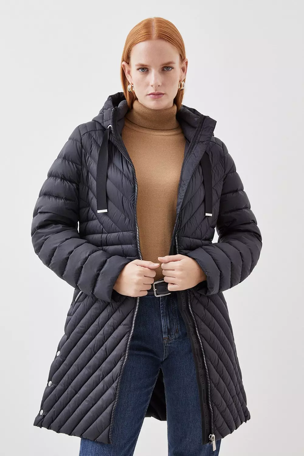 Women's petite clearance long down coat