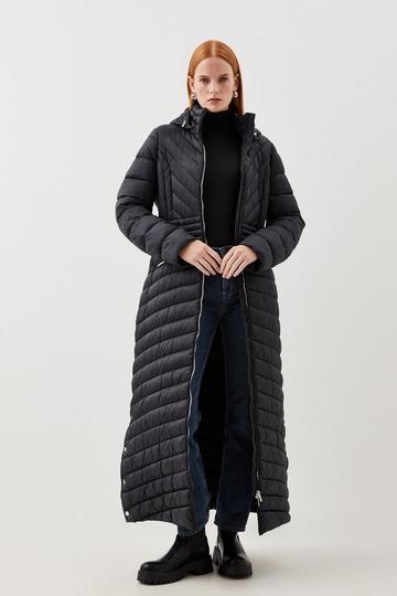 Black Tall Lightweight Packable Maxi Coat