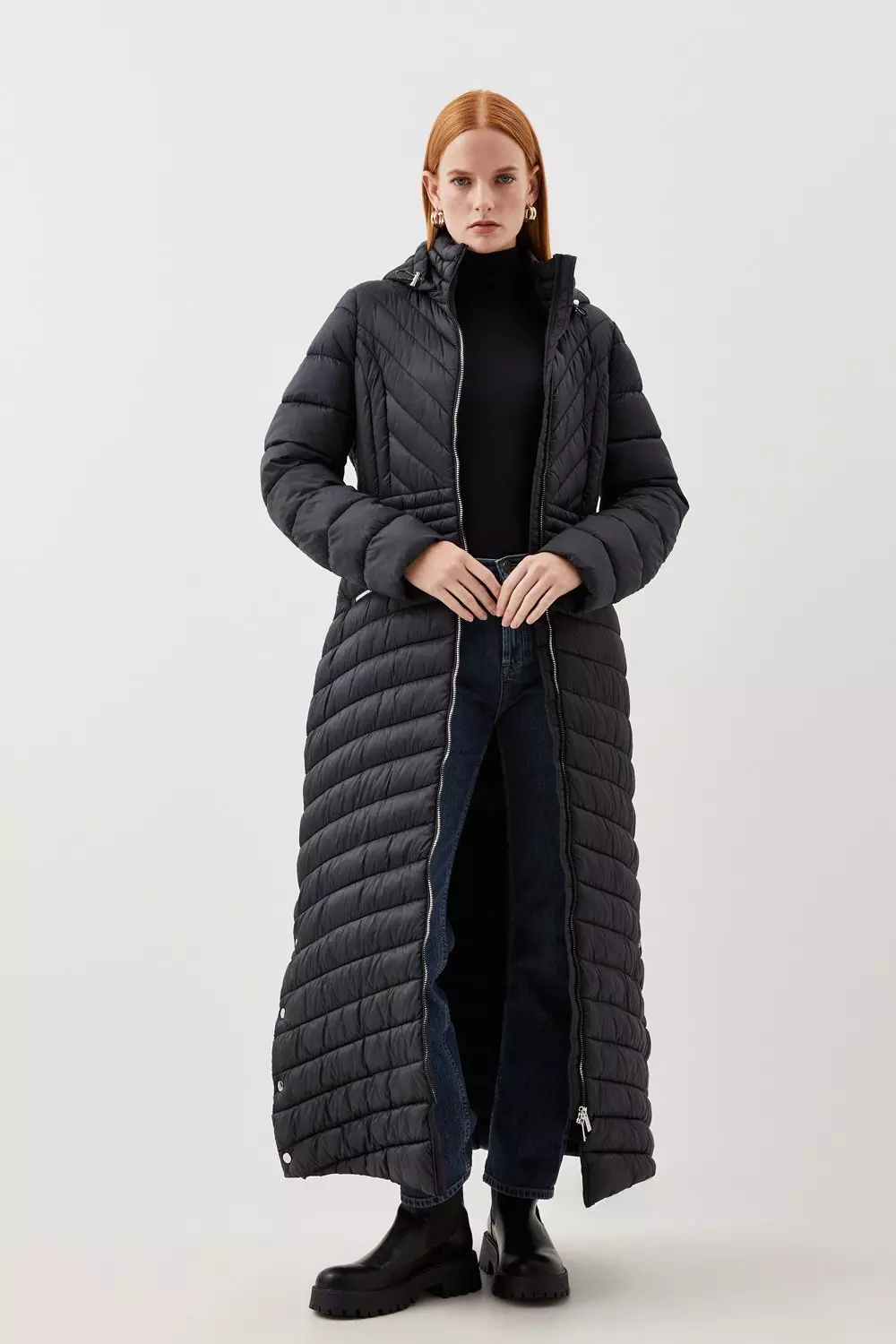 Longline quilted sale coat karen millen