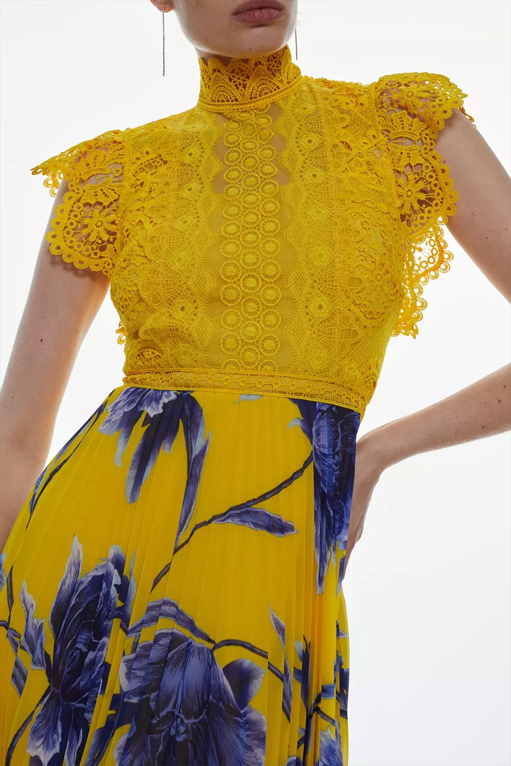 Karen millen yellow lace sale dress