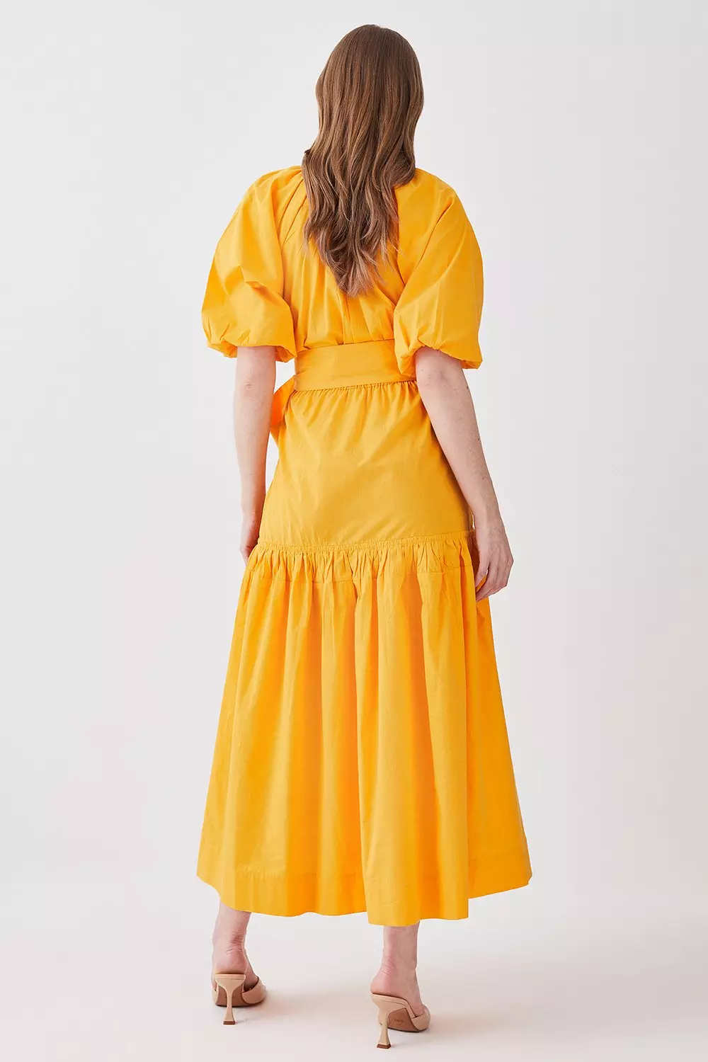 Midi cotton dress with sleeves hotsell