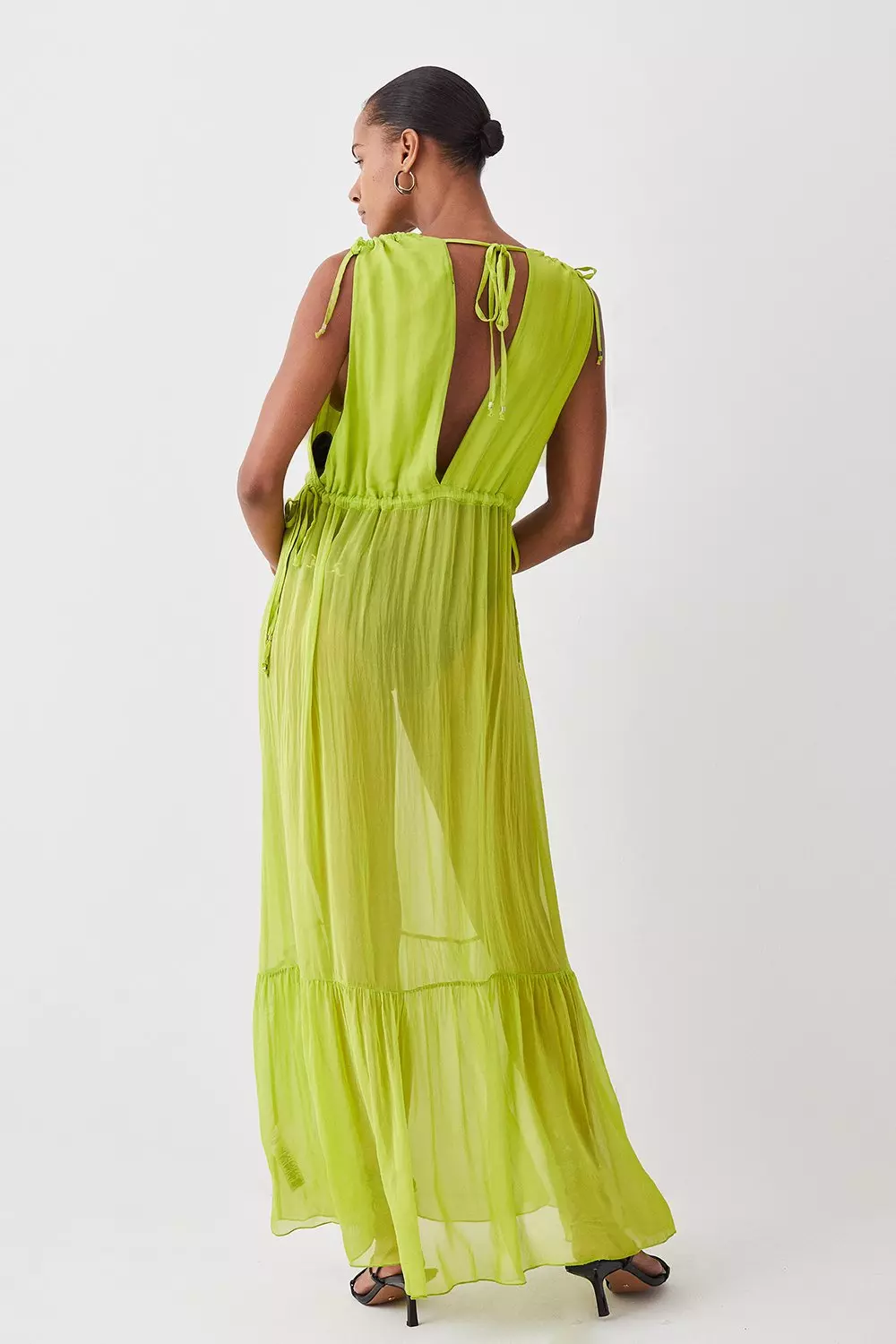 Silk Viscose Maxi Beach Dress Karen Millen