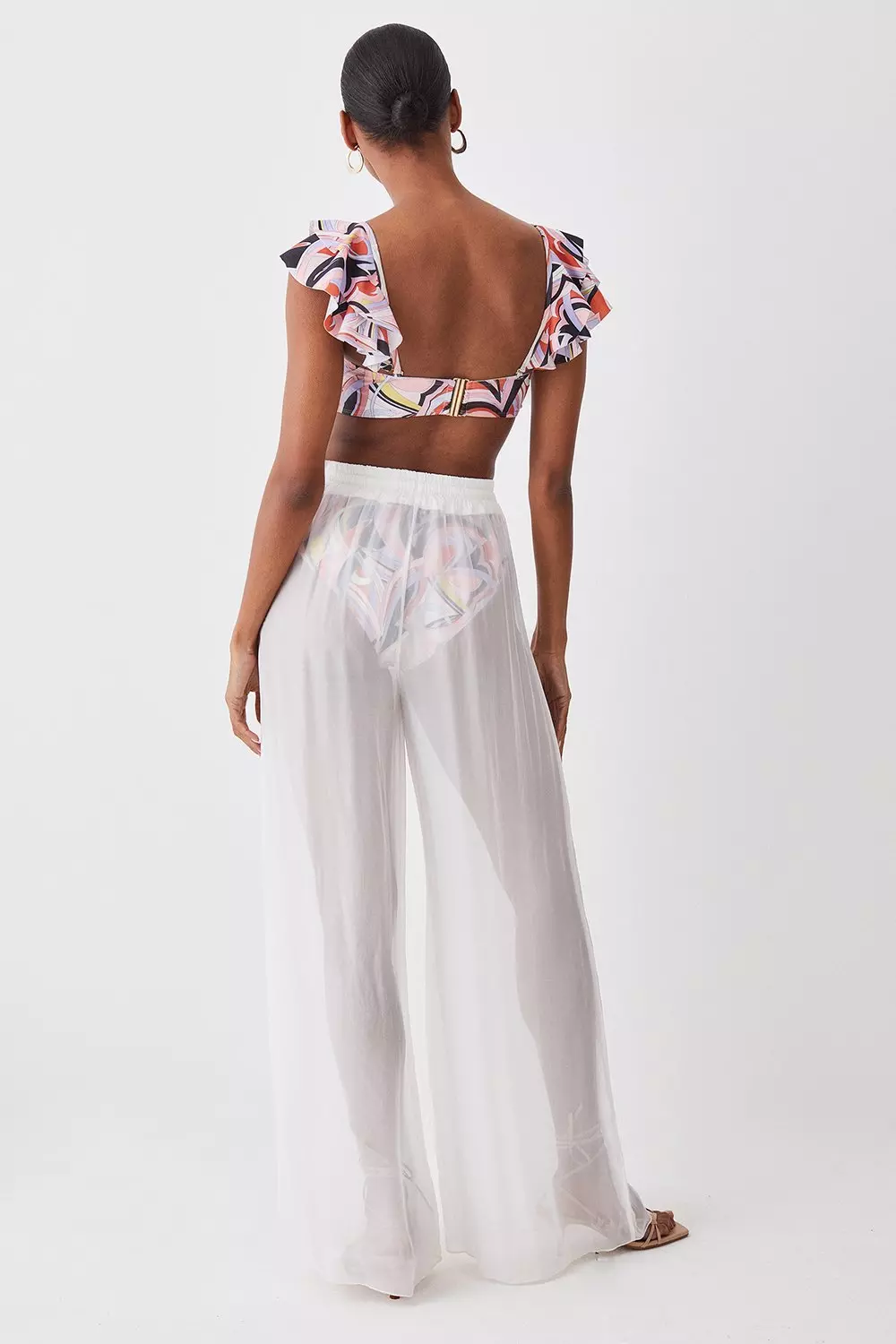 Silk Viscose Wide Leg Beach Pants