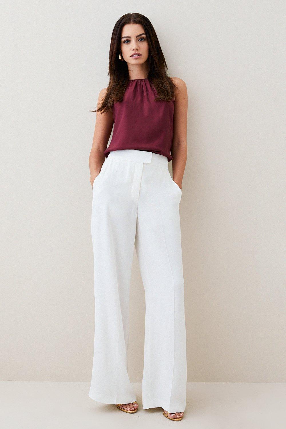 Tall Women's White Satin Pants