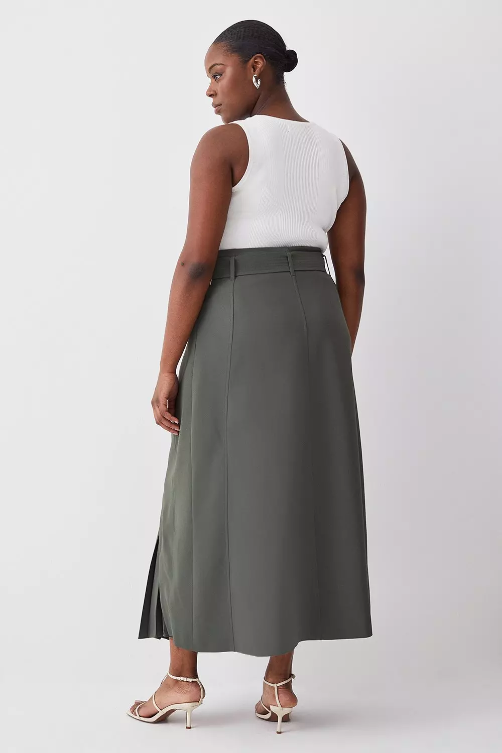 Plus size khaki skirt you better watch on sale it