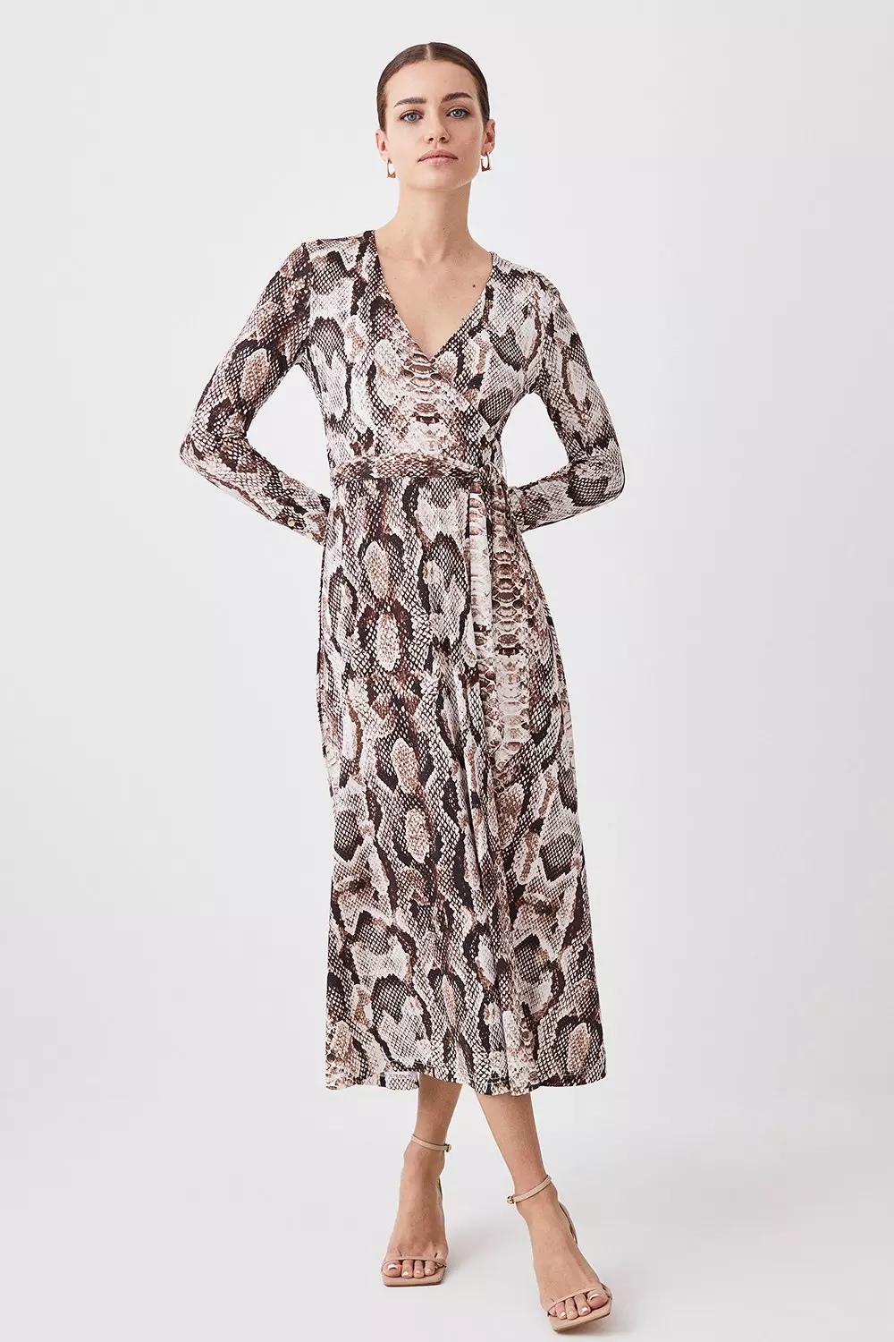 Snake print sale dress with belt