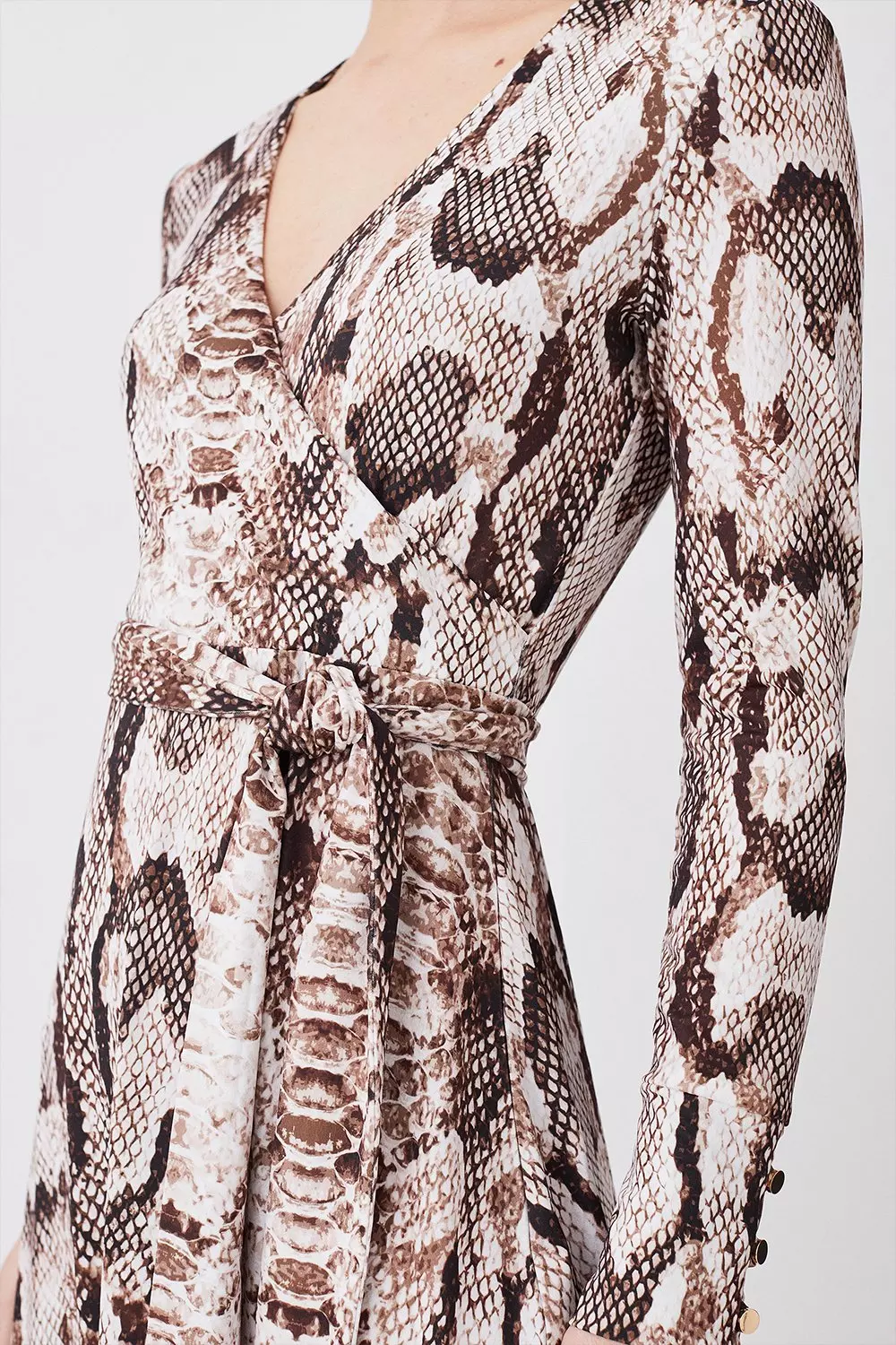 Karen millen snake print wrap clearance dress