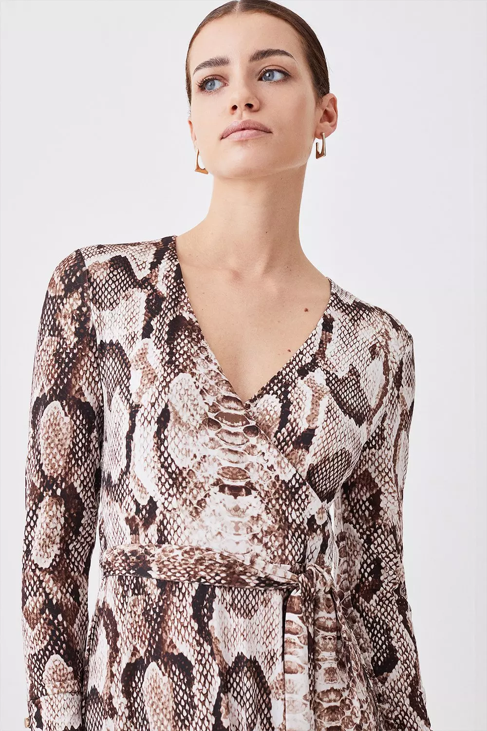 Karen millen snake print wrap clearance dress