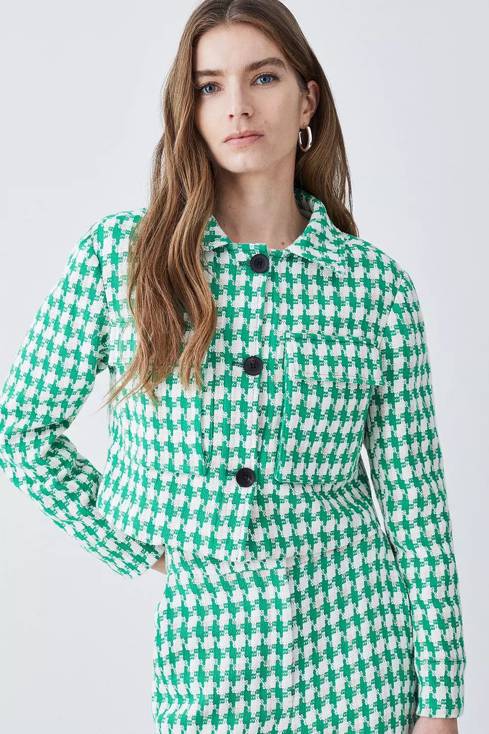 Petite hot sale check jacket