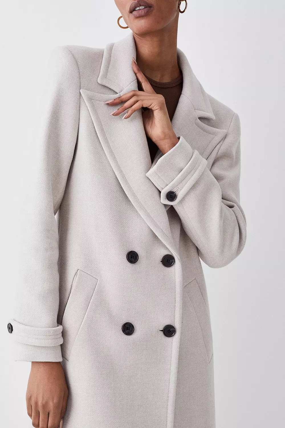 Gray double breasted on sale coat