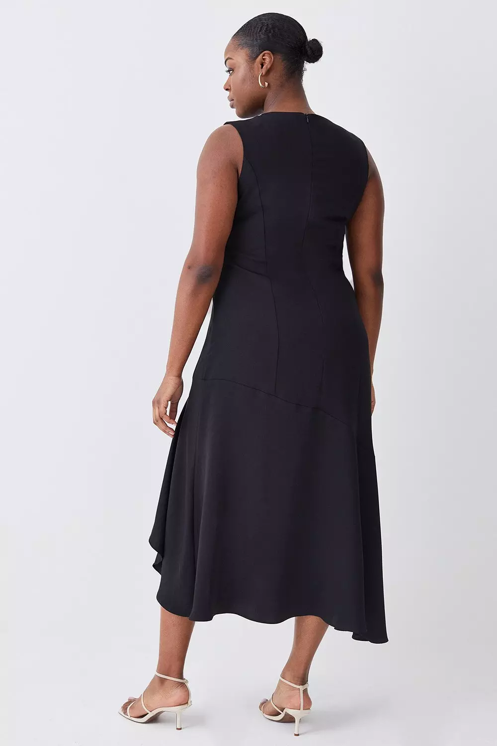 Plus Size Soft Tailored Sleeveless High Low Midi Dress Karen Millen