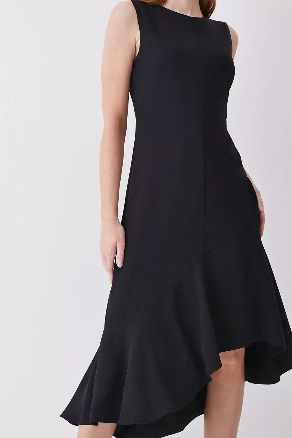 Black sleeveless store high low dress