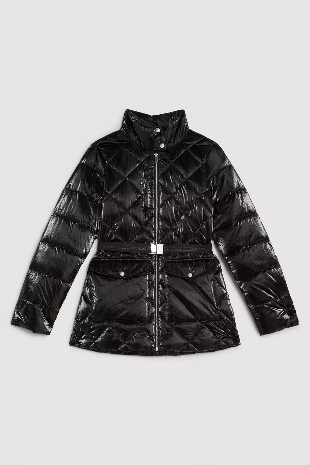 Karen millen black outlet quilted coat