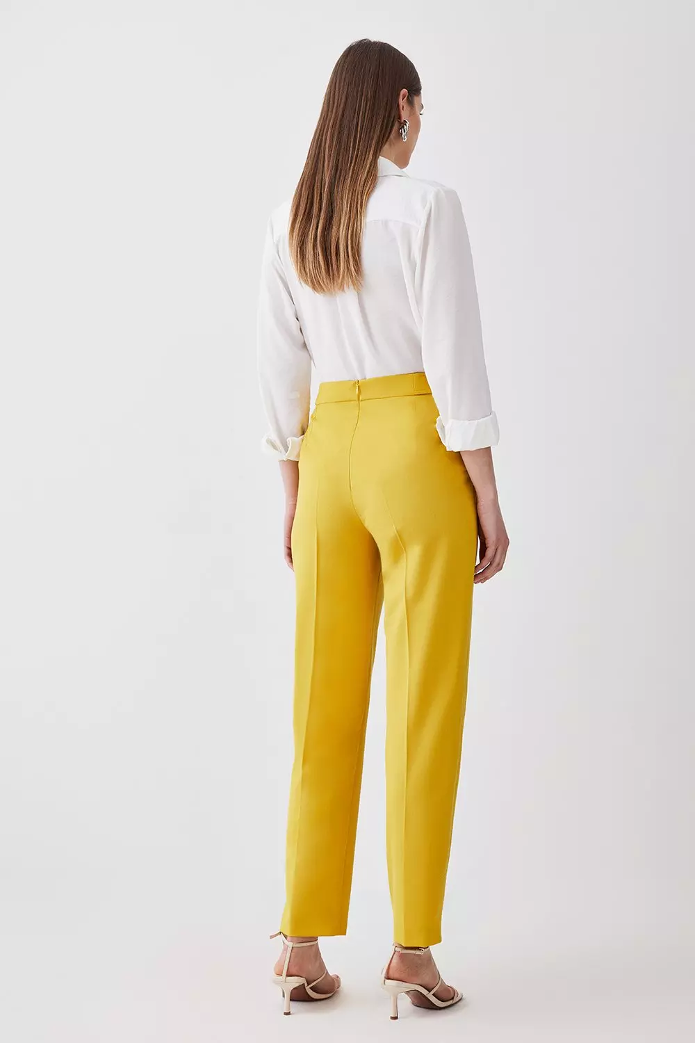 Petite Seam Detail Flared Tailored Trouser