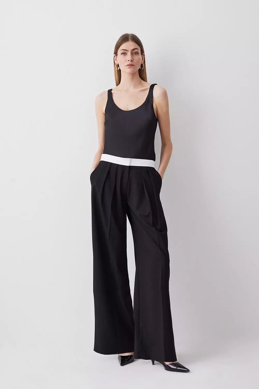 Low waist wide Trousers, Black