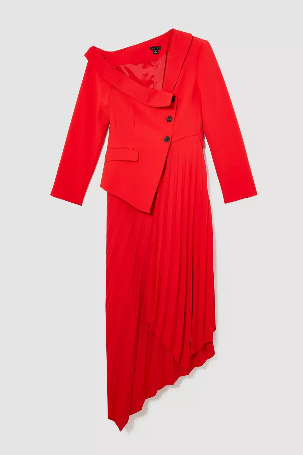 Karen millen best sale red pleated dress