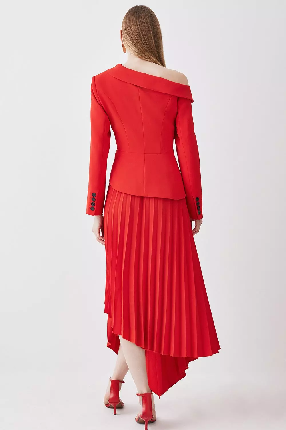 Karen millen hotsell red asymmetric dress