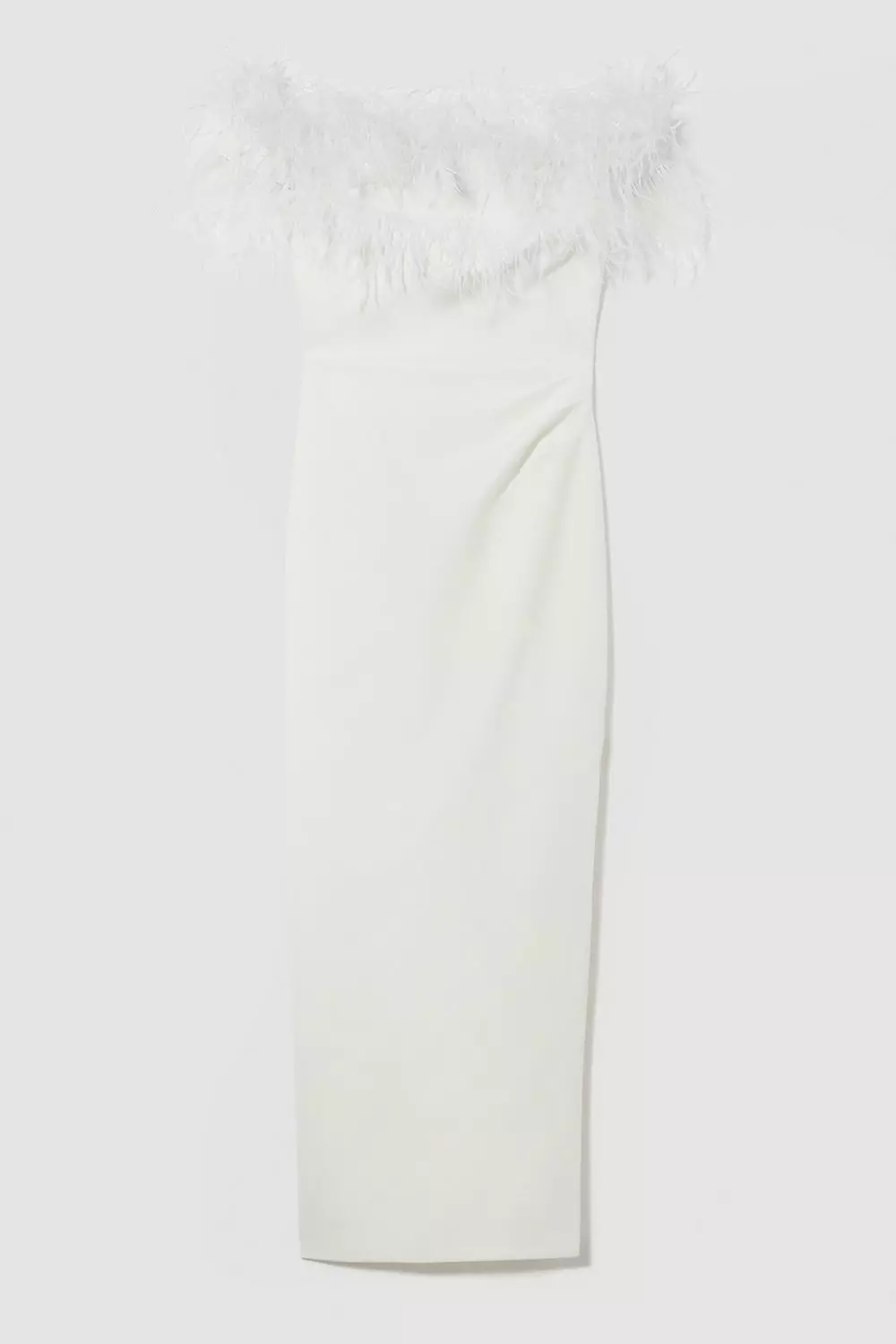 Petite Feather Bardot Stretch Crepe Maxi Dress Karen Millen