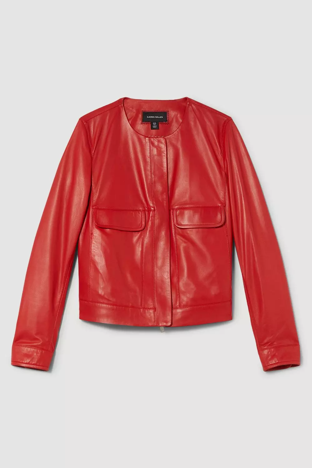 Karen millen shop collarless leather jacket