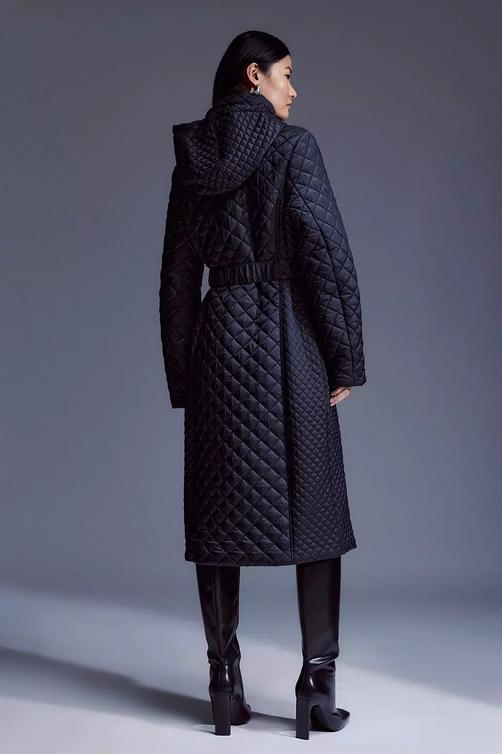 Detachable hood lightweight store diamond quilted coat