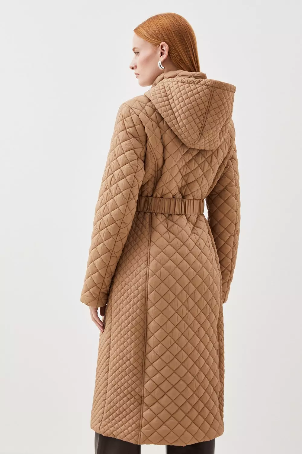 Karen millen clearance longline quilted coat