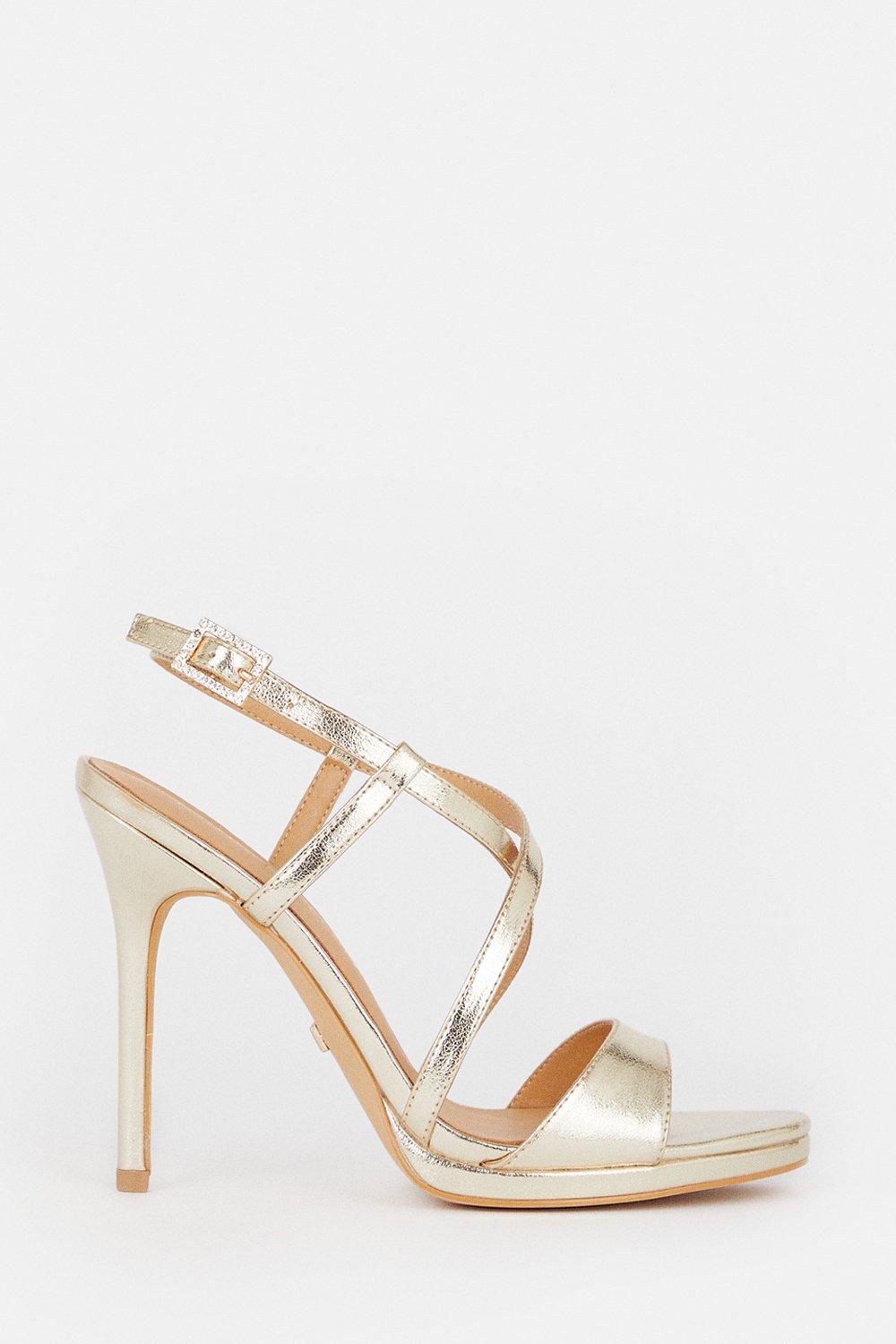 Metallic gold outlet heels uk