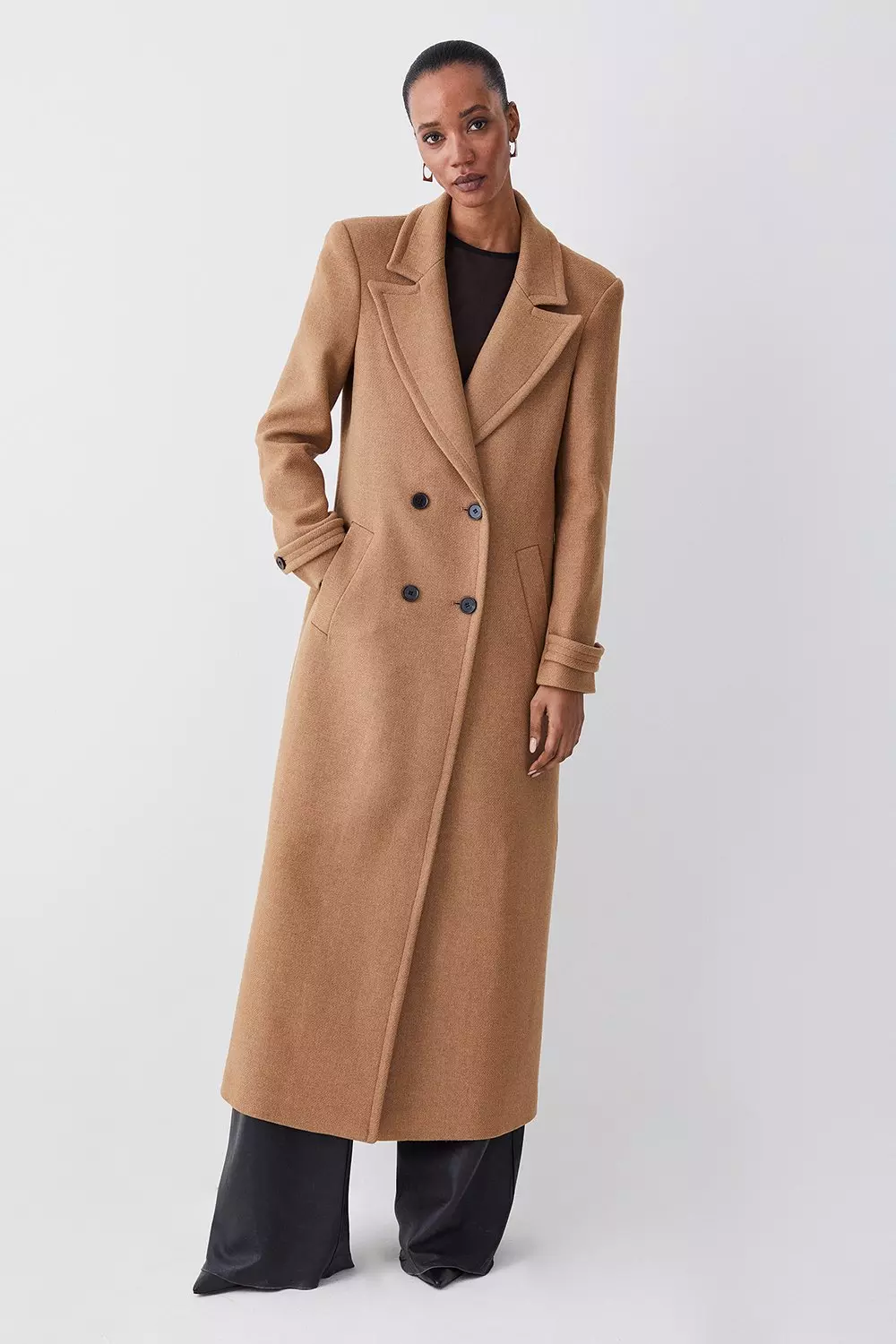 Double breasted sale maxi coat