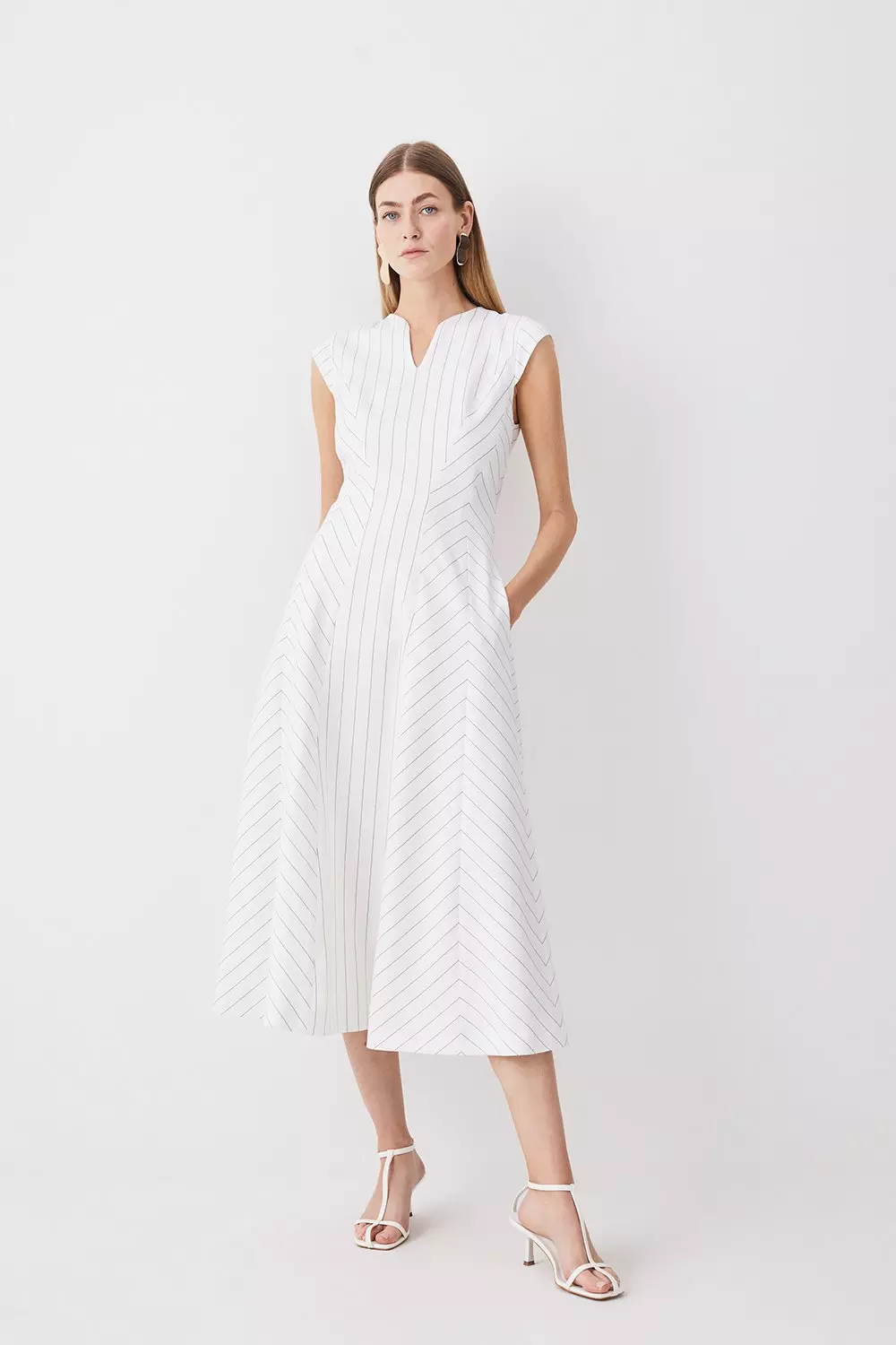 Karen millen asymmetric striped dress hotsell